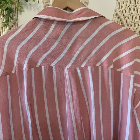 TORRID Lindsay Drop Shoulder Button Down Top Dusty Pink Size 3 3X 22 24 - Picture 9 of 12